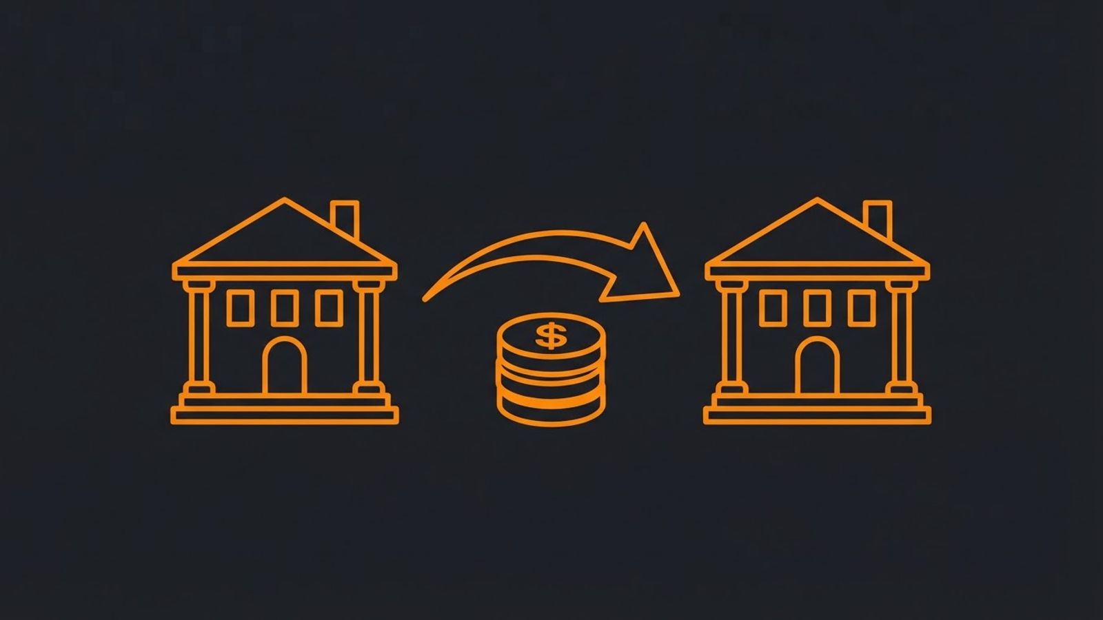 Icône de virement bancaire stylisé